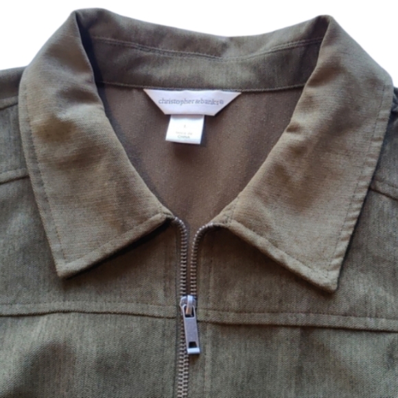 Christopher & Banks Olive Zip Up Long Sleeves Cord Jacket Size L - Picture 6 of 14